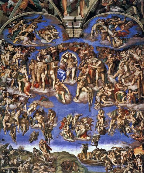 The Last Judgment, Michelangelo, Sistine Chapel, Vatican 1536–1541, Fresco, 1370 cm × 1200 cm, Sistine Chapel, Vatican City