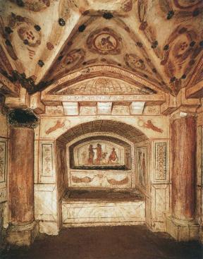 Cubiculum, Via Latina Catacombs, Rome.