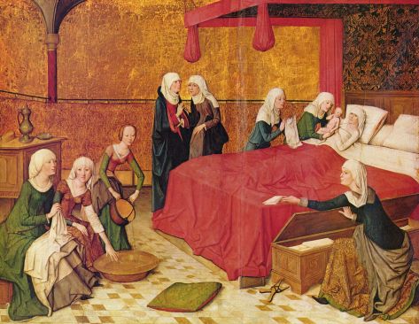 Nativity of Mary by the Master of the Life of the Virgin, circa 1460, Munich