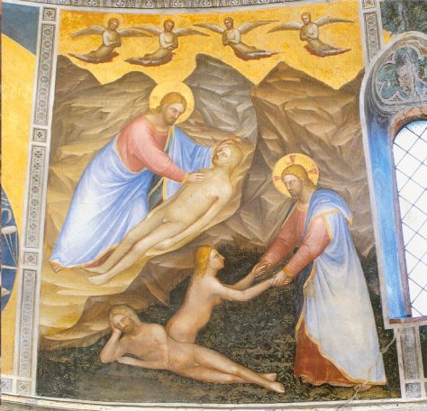 Creation of Eve, Giusto de' Menabuoi, 1376-78, fresco Chapel of S. Giovanni Battista, Padua
