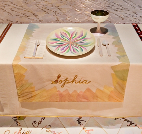 Sophia, The Dinner Party, Judy Chicago, 1974-79, Brooklyn Museum.