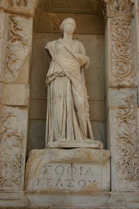 Sophia, Library of Celsus, Ephesus, Turkey