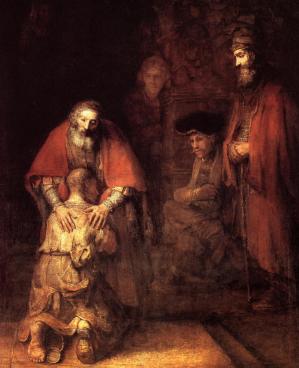 The Return of the Prodigal Son, Rembrandt van Rijn, 1661-1669, 262 cm Ã 205 cm. Hermitage Museum, Saint Petersburg