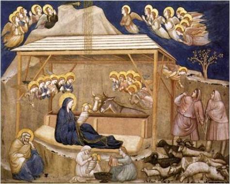 Nativity, Giotto, 1311-20, fresco San Francesco, Upper Church, Assisi, Italy