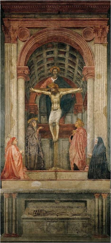 The Holy Trinity with the Virgin and Saint John and donors Masaccio, 1425, fresco Santa Maria Novella, Florence